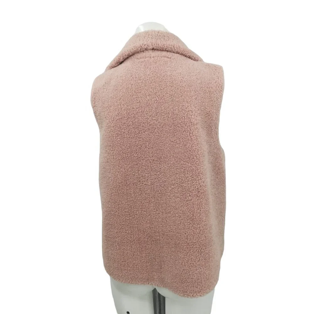 Norla Canada Anthropologie Rhodes Sherpa Pink Vest Size S/M Pockets Anthro